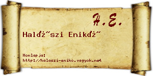 Halászi Enikő névjegykártya